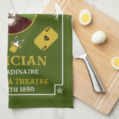 Klassische Vintage viktorianische Magie Illusionis Geschirrtuch (Viertel Falte)