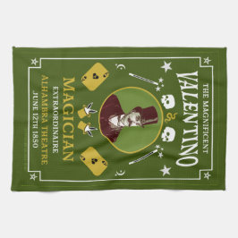 Klassische Vintage viktorianische Magie Illusionis Geschirrtuch