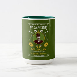 Klassische Vintage viktorianische Magie Illusionis Zweifarbige Tasse