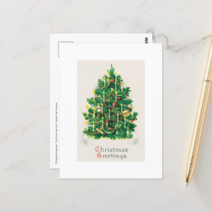 Klassische Vintage-Weihnachtsbaum-Feiertags-Kunst Postkarte