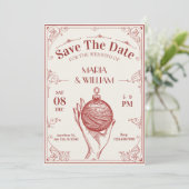 Klassische Vintage-Weihnachtshochzeit Save The Date (Stehend Vorderseite)