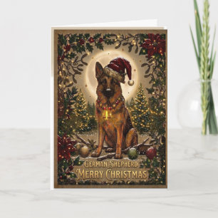 Klassische Vintage-Weihnachtskarte Deutscher Schäf Karte
