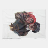 Klassische Vintage Winterbilder für Autos Geschirrtuch (Horizontal)