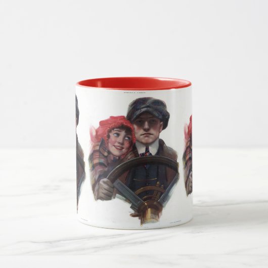 Klassische Vintage Winterbilder für Autos Tasse (Zentrum)