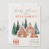 Klassische Vintage Winterwunder Babydusche Einladung (Vorderseite)