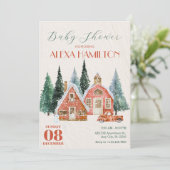 Klassische Vintage Winterwunder Babydusche Einladung (Stehend Vorderseite)