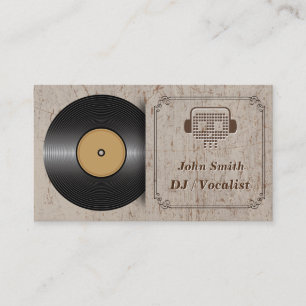 Klassische Vinyl-DJ-Musik-Visitenkarte Visitenkarte