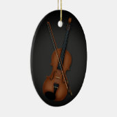 Klassische Violine und Bow Personalisiert Black Keramik Ornament (Rechts)