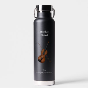 Klassische Violine und Bow Personalisiert Dark Trinkflasche