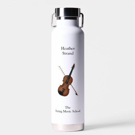 Klassische Violine und Bow Personalisiert Light Trinkflasche (Vorne)