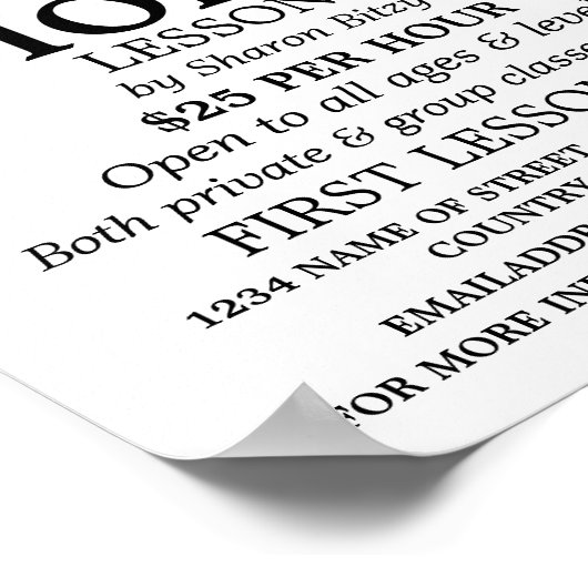 Klassische Violine, Violingunterricht Werbung Poster (Ecke)