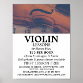 Klassische Violine, Violingunterricht Werbung Poster (Vorne)