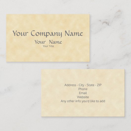Klassische Visitenkarte aus Naturbelag (Vorne/Hinten)