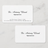 Klassische Visitenkarte des Optometristen (Vorne/Hinten)