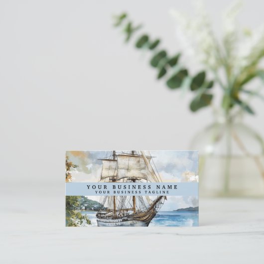 Klassische Visitenkarte für Schiffe | Maritime Pro (Stehend Vorderseite)