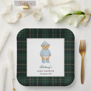 Klassische vornehme Bär-Designer-Karode-Baby-Party Pappteller