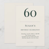 Klassische Wald- & Leinen 60. Geburtstagsfeier Einladung (Vorne/Hinten)
