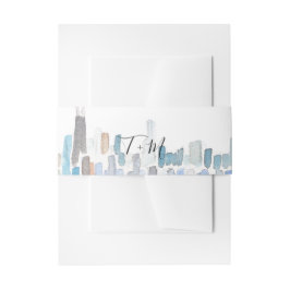 Klassische Wasserfarbe Chicago-Skyline-Bauchtasche Einladungsbanderole
