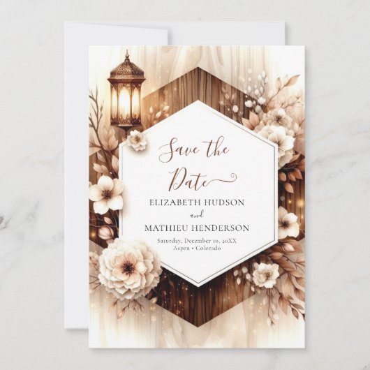 Klassische Wasserfarbe Rustische Hochzeit Save The Date (Vorderseite)