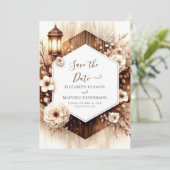 Klassische Wasserfarbe Rustische Hochzeit Save The Date (Stehend Vorderseite)