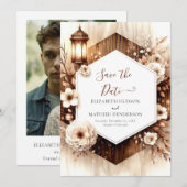 Klassische Wasserfarbe Rustische Hochzeit Save The Date (Vorne/Hinten)