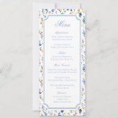 Klassische Wasserfarben-Blumen-Hochzeitsmenü Save The Date (Vorderseite)