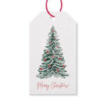 Klassische Wasserfarben-Weihnachtsbaum-Geschenkanh