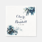 Klassische Wasserfarbenblütenhochzeit Napkins Serviette (Vorderseite)