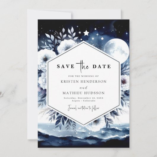 Klassische Wasserfarbenhochzeit Save The Date (Vorderseite)