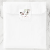 Klassische Wasserfarbenwelt Pine to and from Quadratischer Aufkleber (Tasche)