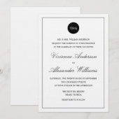 KLASSISCHE WEDDING EINLADUNG DES MONOGRAMM-%PIPE% (Vorne/Hinten)