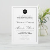 KLASSISCHE WEDDING EINLADUNG DES MONOGRAMM-%PIPE% (Stehend Vorderseite)