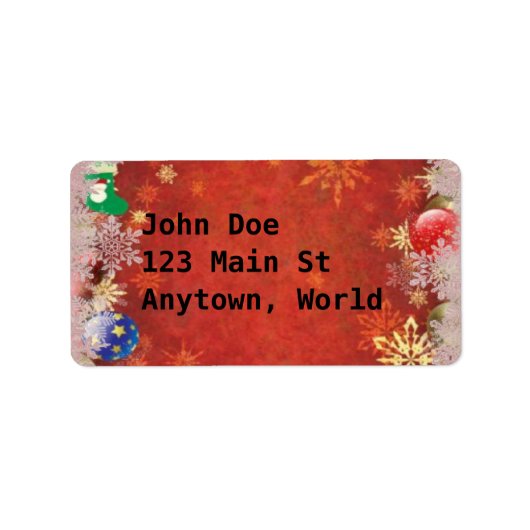 Klassische Weihnachten Adressaufkleber (Vorne)