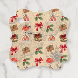 Klassische Weihnachten Geschenkanhänger