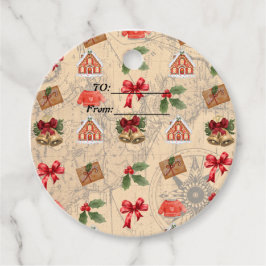 Klassische Weihnachten Geschenkanhänger