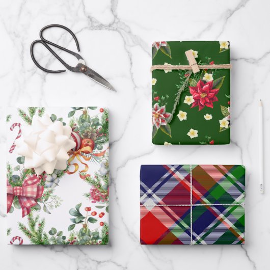 Klassische Weihnachten Geschenkpapier Set (Vorderseite)