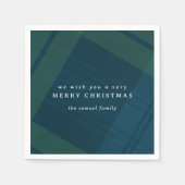 Klassische Weihnachten kariert, einfach personalis Serviette (Vorderseite)