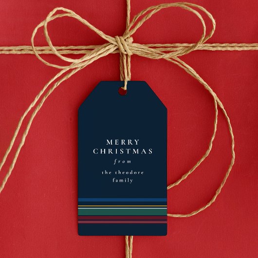 Klassische Weihnachten karierter, eleganter Urlaub Geschenkanhänger