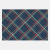 Klassische Weihnachten karierter farbenfroher Urla Geschenkpapier Set (Vorderseite)