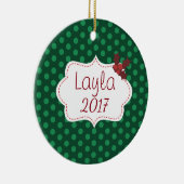 Klassische Weihnachten mit Namen und Jahr Keramikornament (Rechts)