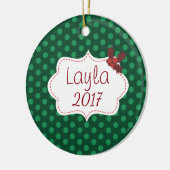 Klassische Weihnachten mit Namen und Jahr Keramikornament (Links)