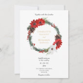 Klassische Weihnachten Moderne Hochzeitsdetails un Einladung (Vorderseite)