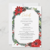 Klassische Weihnachten Moderne Hochzeitsdetails un Einladung (Rückseite)