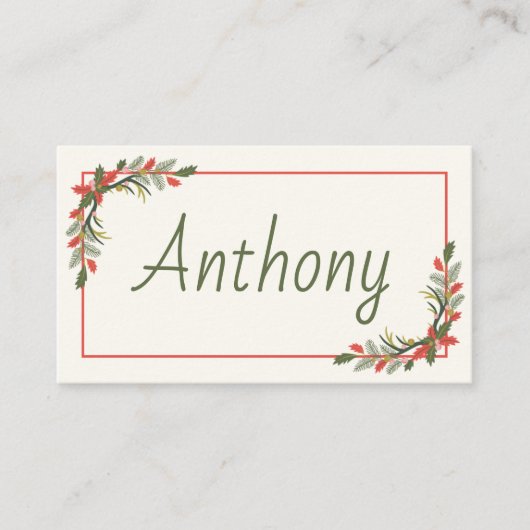 Klassische Weihnachten Platzkarte (Vorderseite)