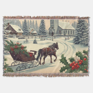 Klassische/weihnachtliche Vintage-Szene Decke