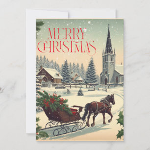 Klassische/weihnachtliche Vintage-Szene Feiertagskarte