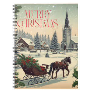 Klassische/weihnachtliche Vintage-Szene Notizblock