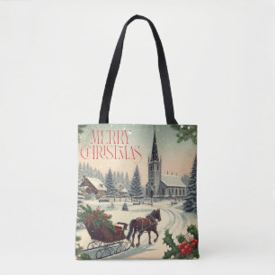 Klassische/weihnachtliche Vintage-Szene Tasche