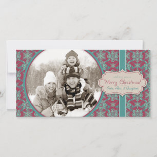 Klassische Weihnachts-Bohemische Fotokarte 2 Feiertagskarte