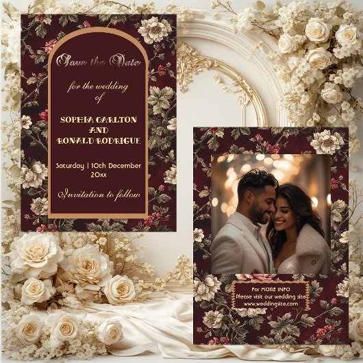 Klassische Weihnachts-Chinoiserie-Romantische Hoch Save The Date